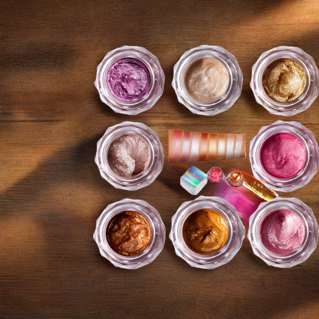 Face Highlighter Jelly Gel Mermaid Eyeshadow Glow Body Glitter Festival Makeup Iluminador Gold Liquid Highlighter Bronzer